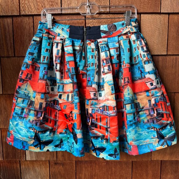 Alice + Olivia Box Pleat Skirt in Venetian Butterfly Paradise - Women's 8 - Picture 7 of 11